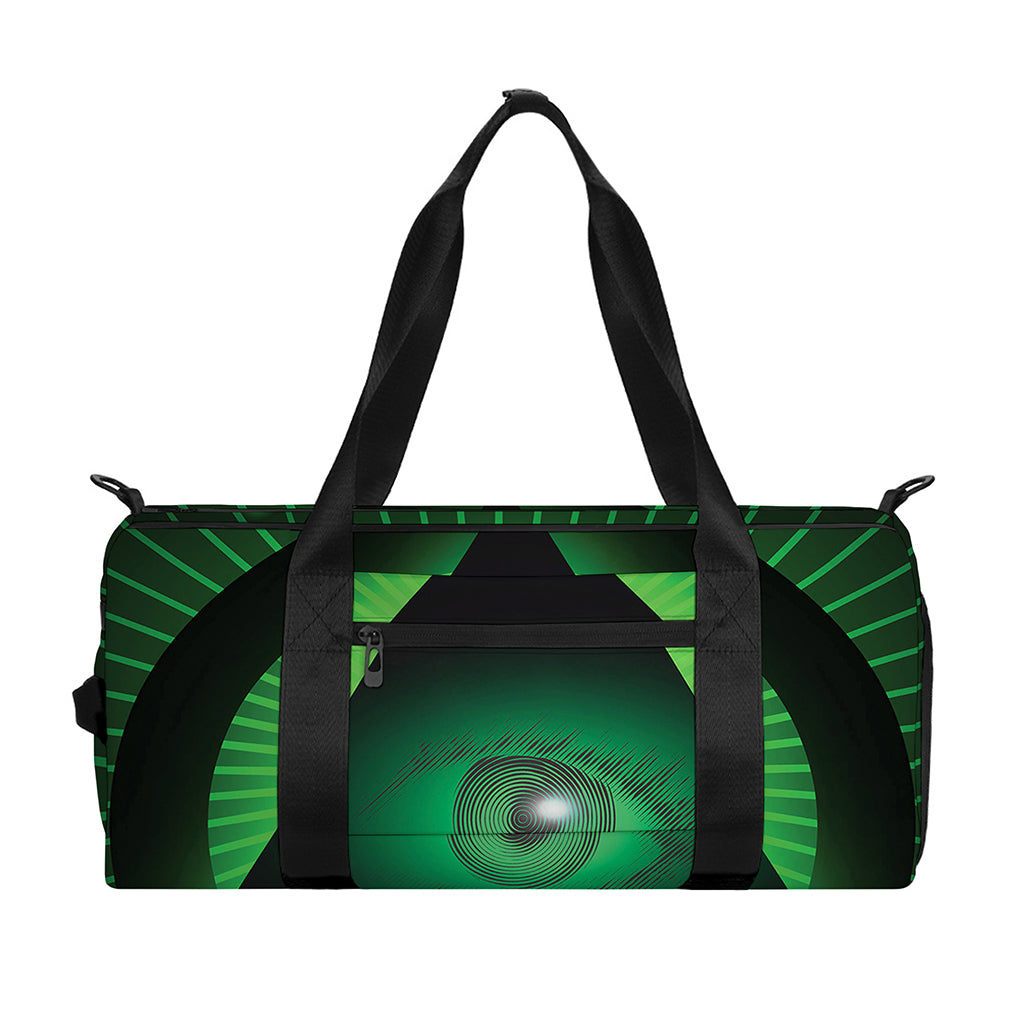 Green Masonic Eye Print Gym Bag