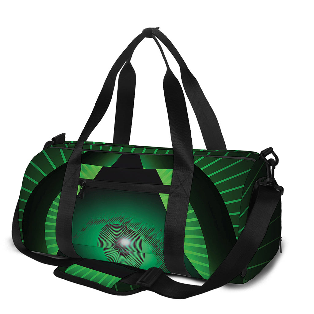 Green Masonic Eye Print Gym Bag