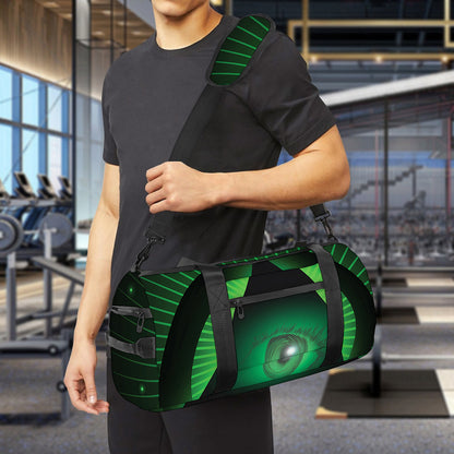 Green Masonic Eye Print Gym Bag