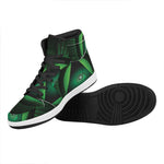 Green Masonic Eye Print High Top Leather Sneakers