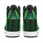 Green Masonic Eye Print High Top Leather Sneakers