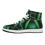 Green Masonic Eye Print High Top Leather Sneakers