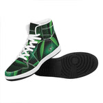 Green Masonic Eye Print High Top Leather Sneakers