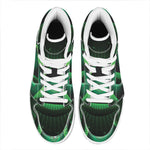 Green Masonic Eye Print High Top Leather Sneakers