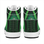 Green Masonic Eye Print High Top Leather Sneakers