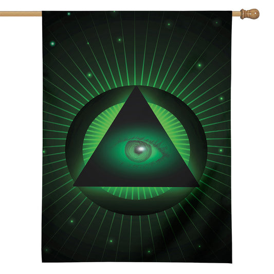 Green Masonic Eye Print House Flag