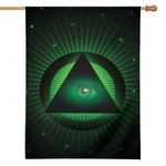 Green Masonic Eye Print House Flag