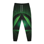 Green Masonic Eye Print Jogger Pants
