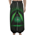 Green Masonic Eye Print Lantern Pants