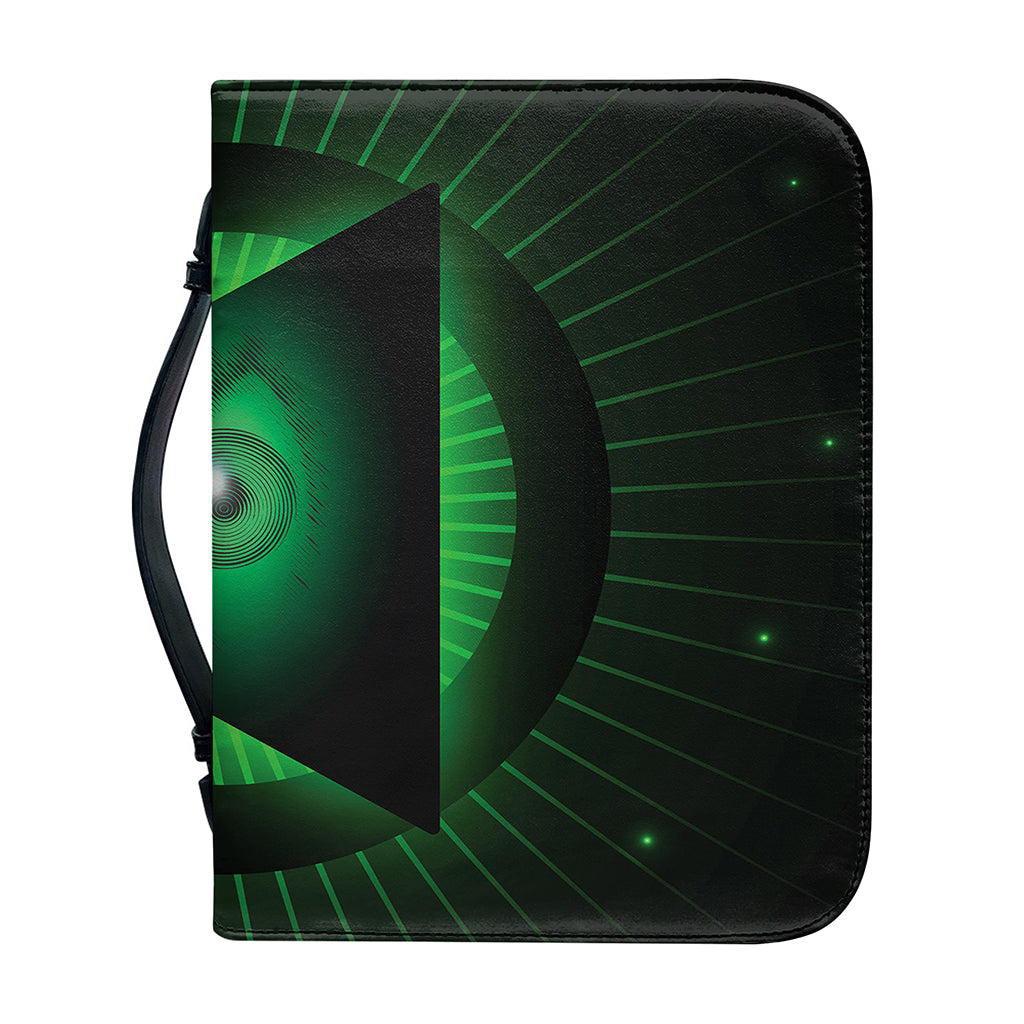 Green Masonic Eye Print Leather Bible Cover