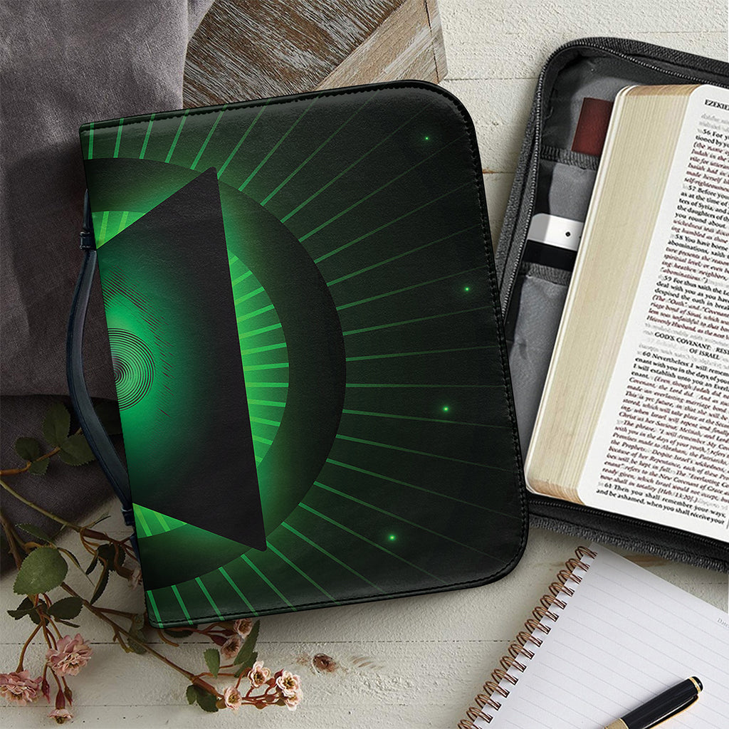 Green Masonic Eye Print Leather Bible Cover