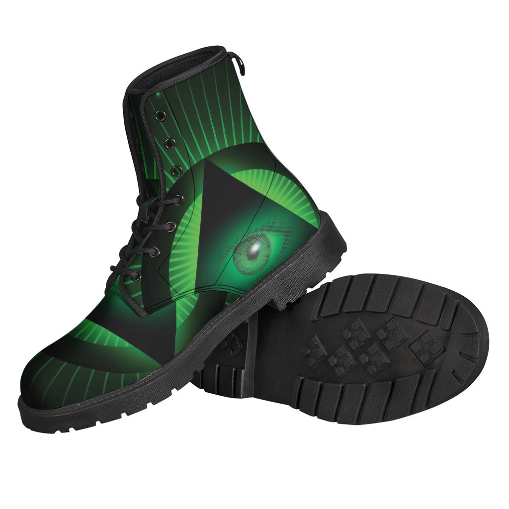 Green Masonic Eye Print Backpack