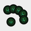 Green Masonic Eye Print Leather Coaster Set