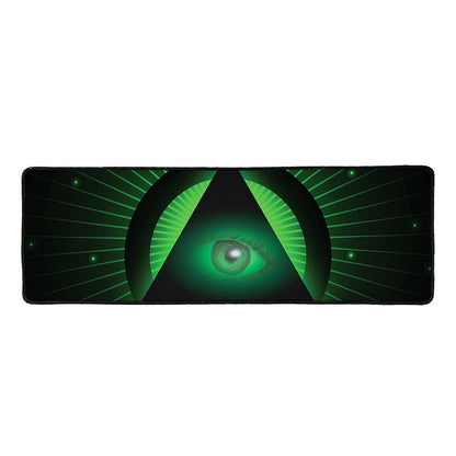 Green Masonic Eye Print Long Kitchen Mat