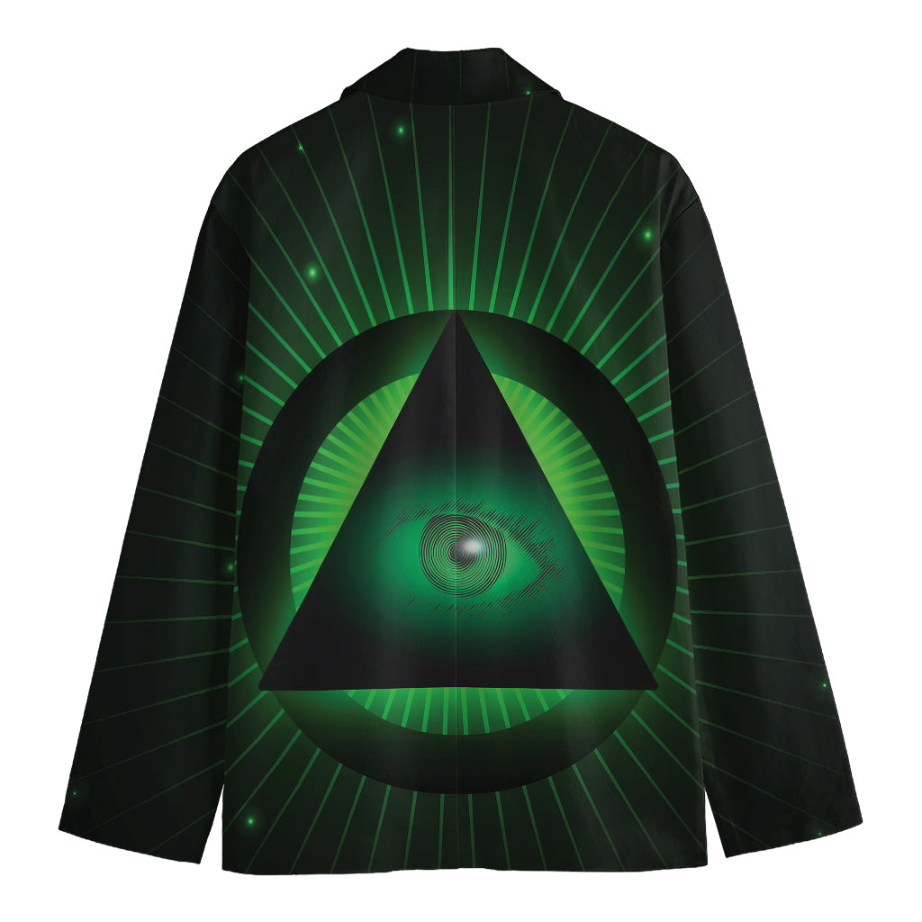 Green Masonic Eye Print Men's Blazer