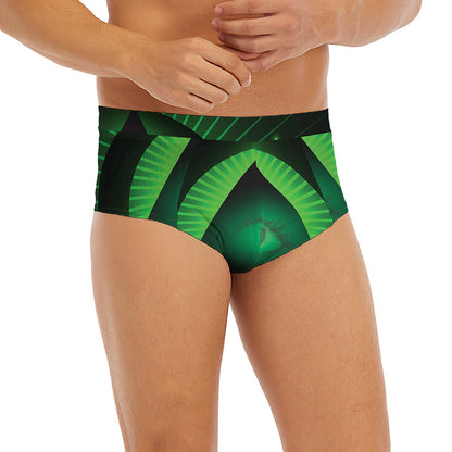 Green Masonic Eye Print Men's Briefs