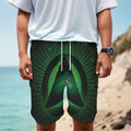 Green Masonic Eye Print Men's Cargo Shorts