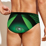 Green Masonic Eye Print Men's Swim Briefs