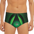 Green Masonic Eye Print Men's Triangle Swim Briefs