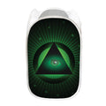 Green Masonic Eye Print Mesh Laundry Hamper