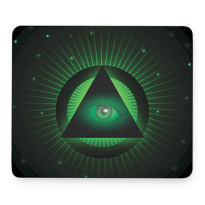 Green Masonic Eye Print Mouse Pad