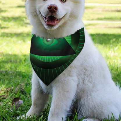 Green Masonic Eye Print Over The Collar Dog Bandana