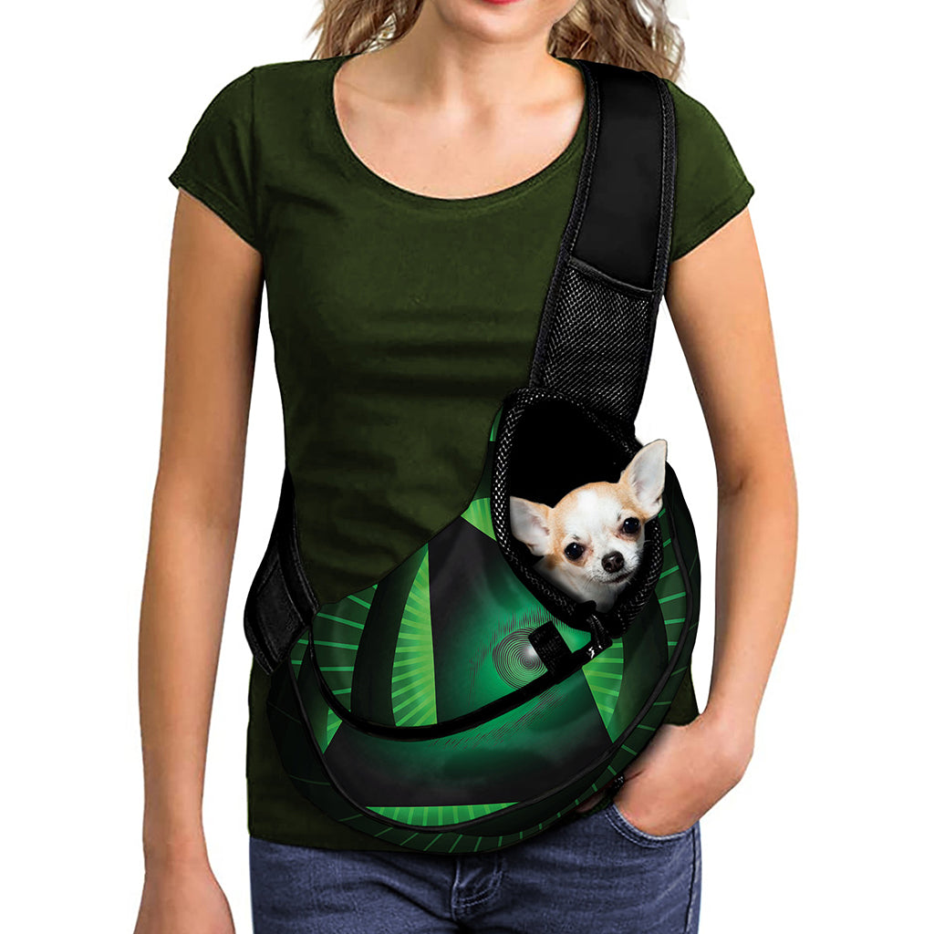 Green Masonic Eye Print Pet Sling Carrier