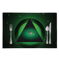 Green Masonic Eye Print Placemat