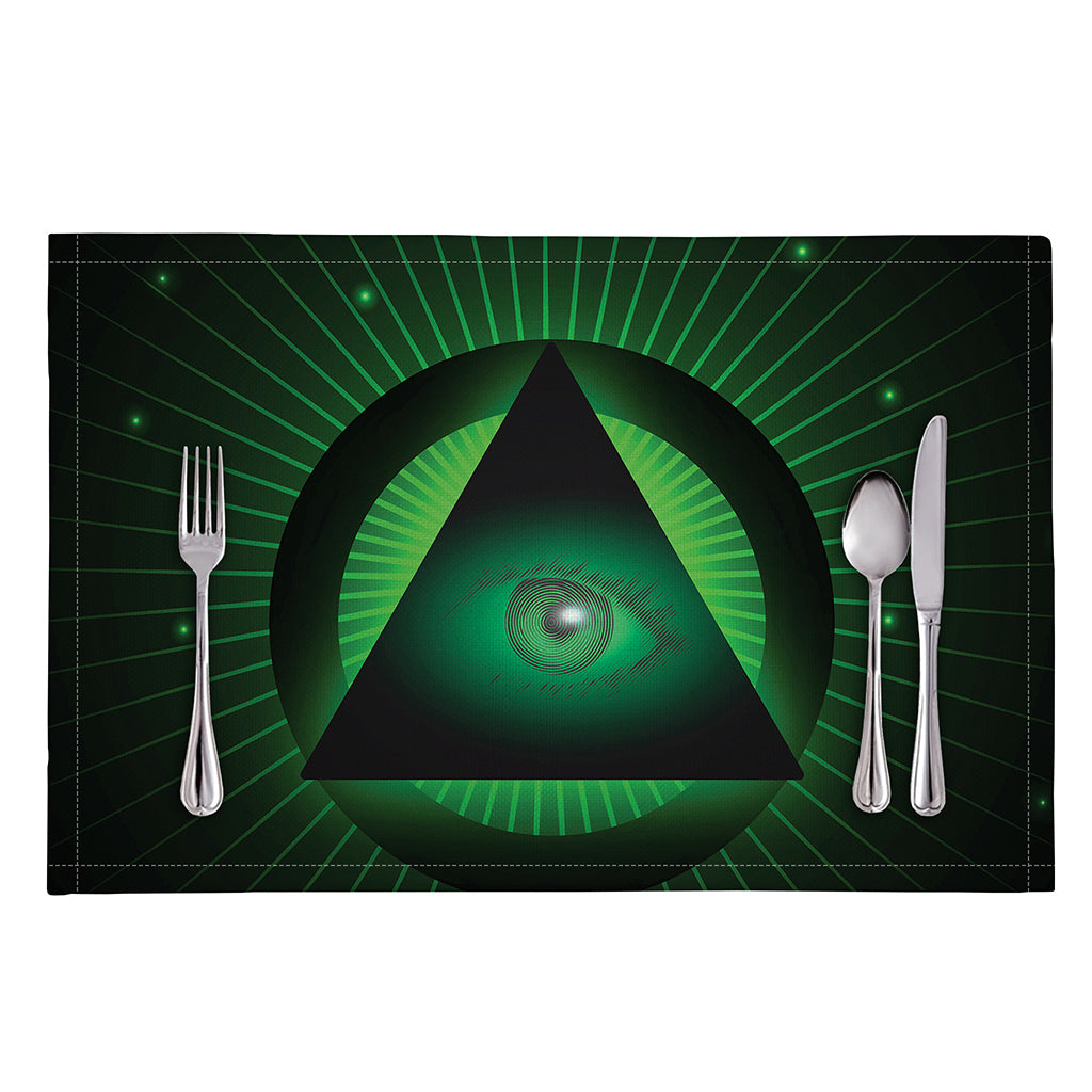 Green Masonic Eye Print Placemat