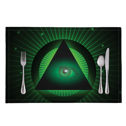 Green Masonic Eye Print Placemat