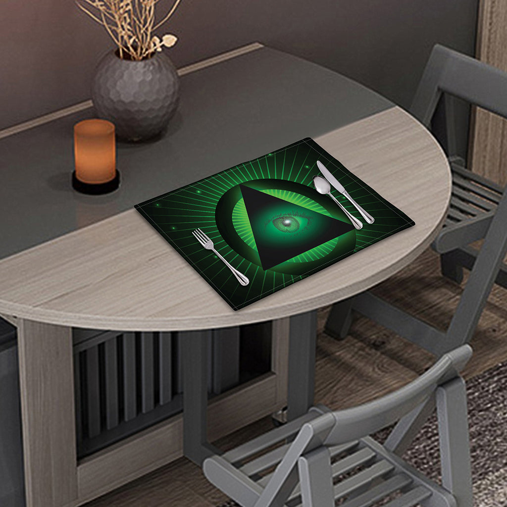 Green Masonic Eye Print Placemat