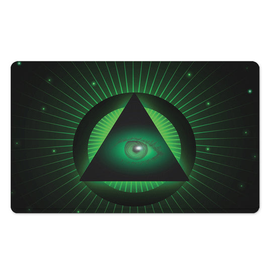 Green Masonic Eye Print Polyester Doormat