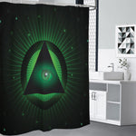 Green Masonic Eye Print Premium Shower Curtain