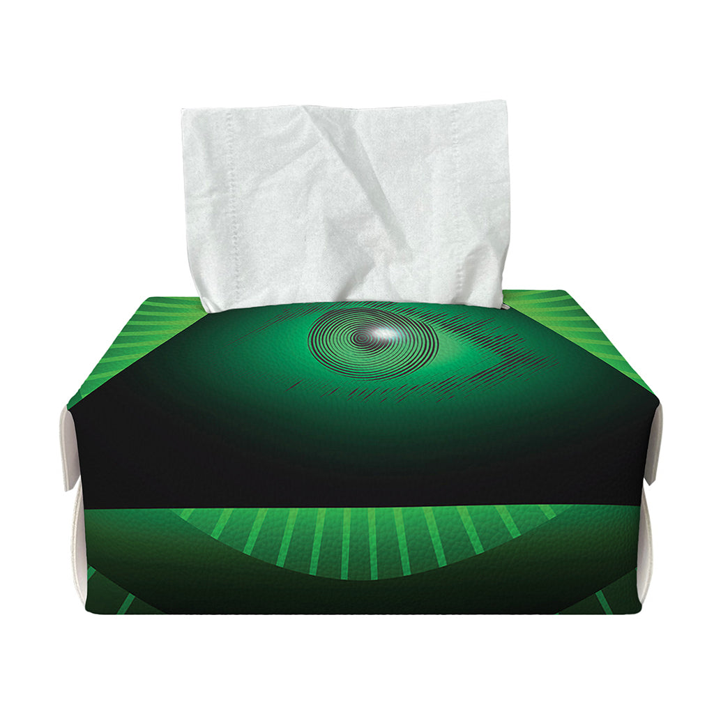 Green Masonic Eye Print Rectangle Tissue Box Cover