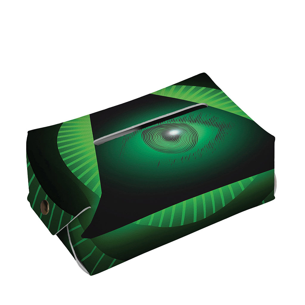 Green Masonic Eye Print Rectangle Tissue Box Cover