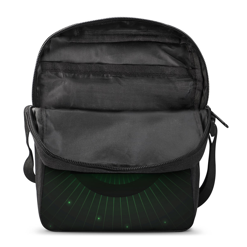 Green Masonic Eye Print Rectangular Crossbody Bag