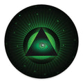 Green Masonic Eye Print Round Floor Mat