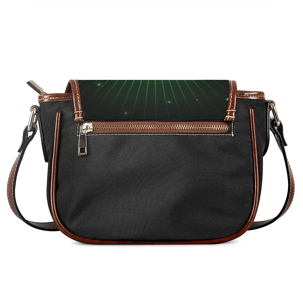 Green Masonic Eye Print Saddle Bag