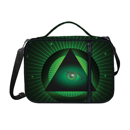 Green Masonic Eye Print Shoulder Strap Bible Bag