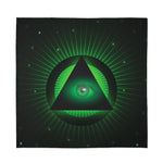 Green Masonic Eye Print Silk Bandana