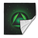 Green Masonic Eye Print Silk Bandana