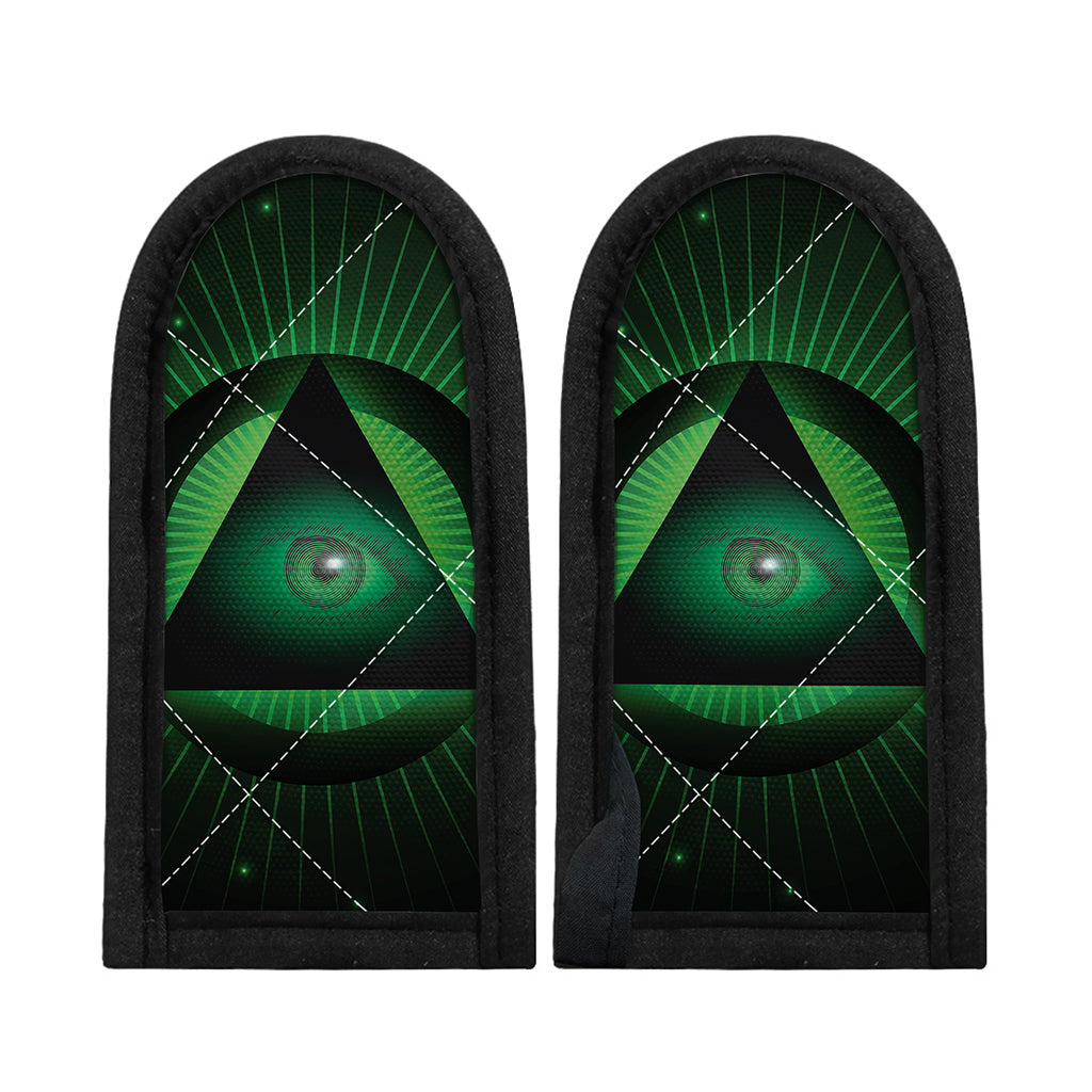 Green Masonic Eye Print Skillet Handle Cover