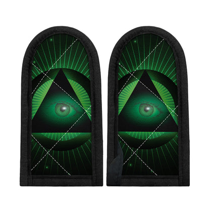 Green Masonic Eye Print Skillet Handle Cover