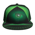 Green Masonic Eye Print Snapback Cap