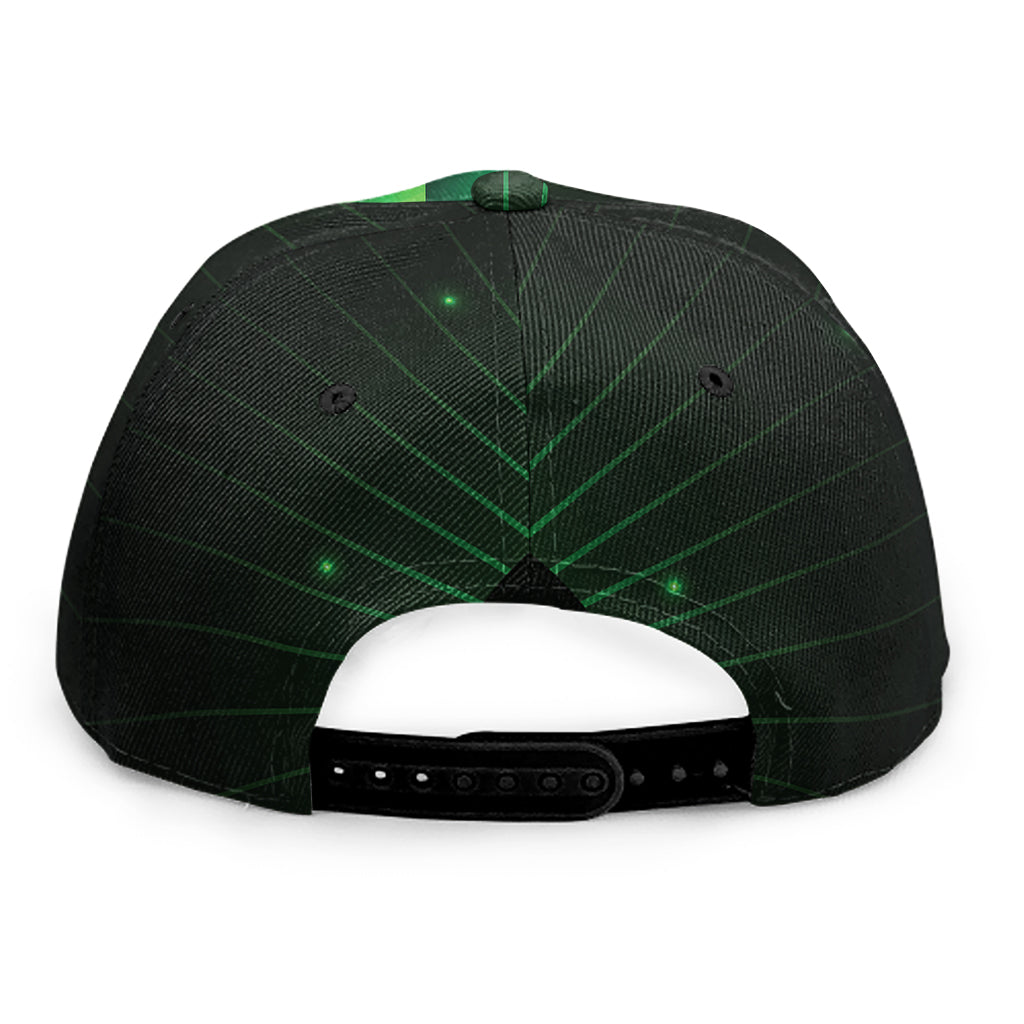 Green Masonic Eye Print Snapback Cap