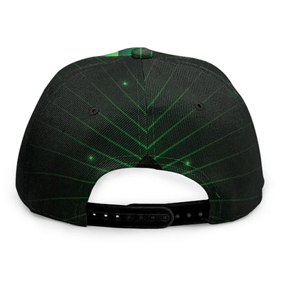 Green Masonic Eye Print Snapback Cap
