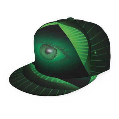 Green Masonic Eye Print Snapback Cap