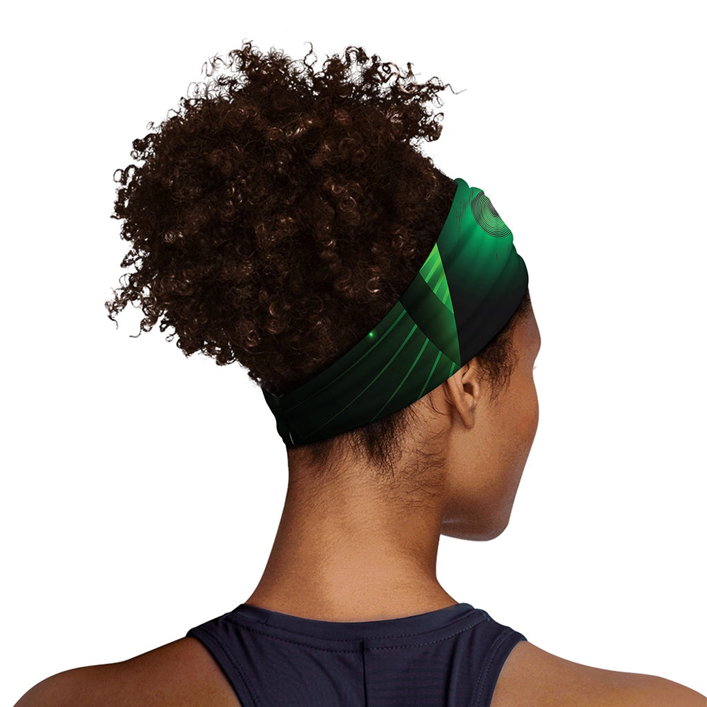 Green Masonic Eye Print Sports Headband