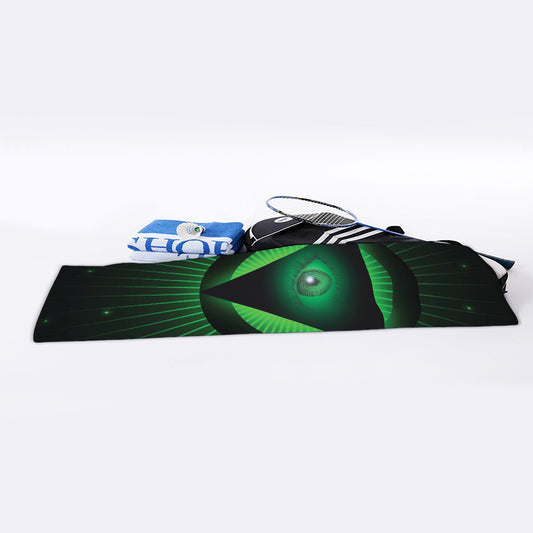 Green Masonic Eye Print Sports Towel