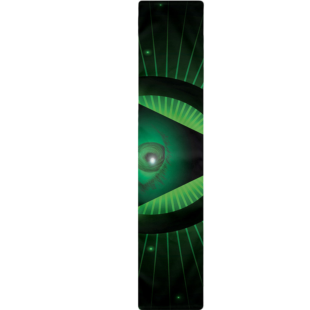 Green Masonic Eye Print Table Runner